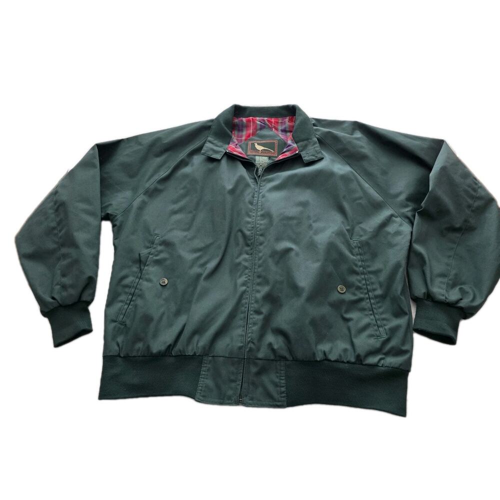 Field & Stream Jacket Mens Extra Large Green Full Zip Pockets Coat Vintage